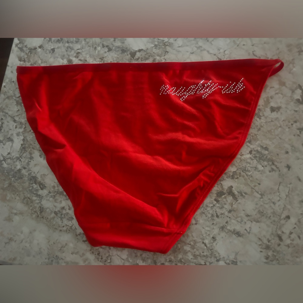 VS PINK HOLIDAY CHRISTMAS PANTY Naughty-ish LARGE NWT Bikini